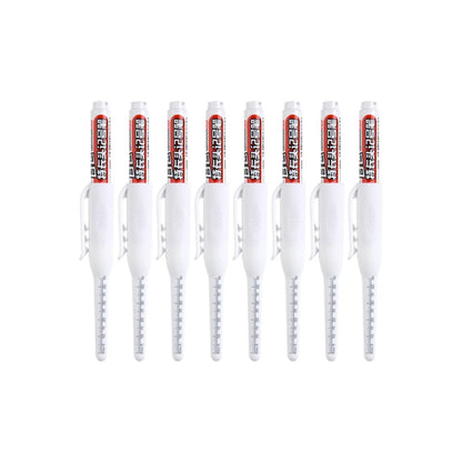 4-40Pcs White/Black/Blue/Red 45mm Deep Hole Marker Pens Long Nib Head Carpenter Pen Waterproof for Measuring Woodworking Offi
