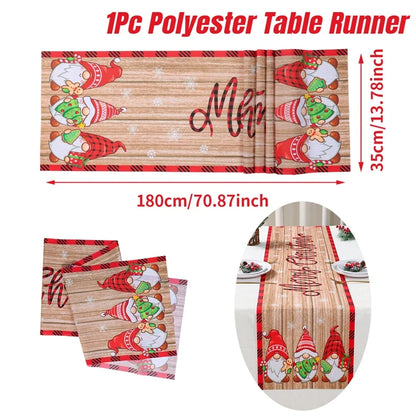 Christmas Table Runner Merry Christmas Decoration for Home Xmas Party Decor 2025 Navidad Notal Noel Ornament Happy New Year 2