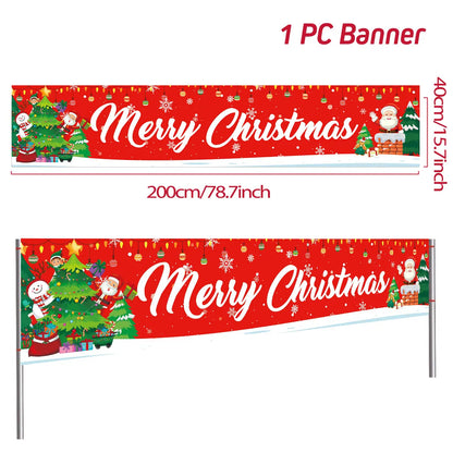 Christmas Outdoor Banner Merry Christmas Decoraton For Home 2023 Cristmas Outdoor Decor Xmas Navidad Noel Happy New Year 2024