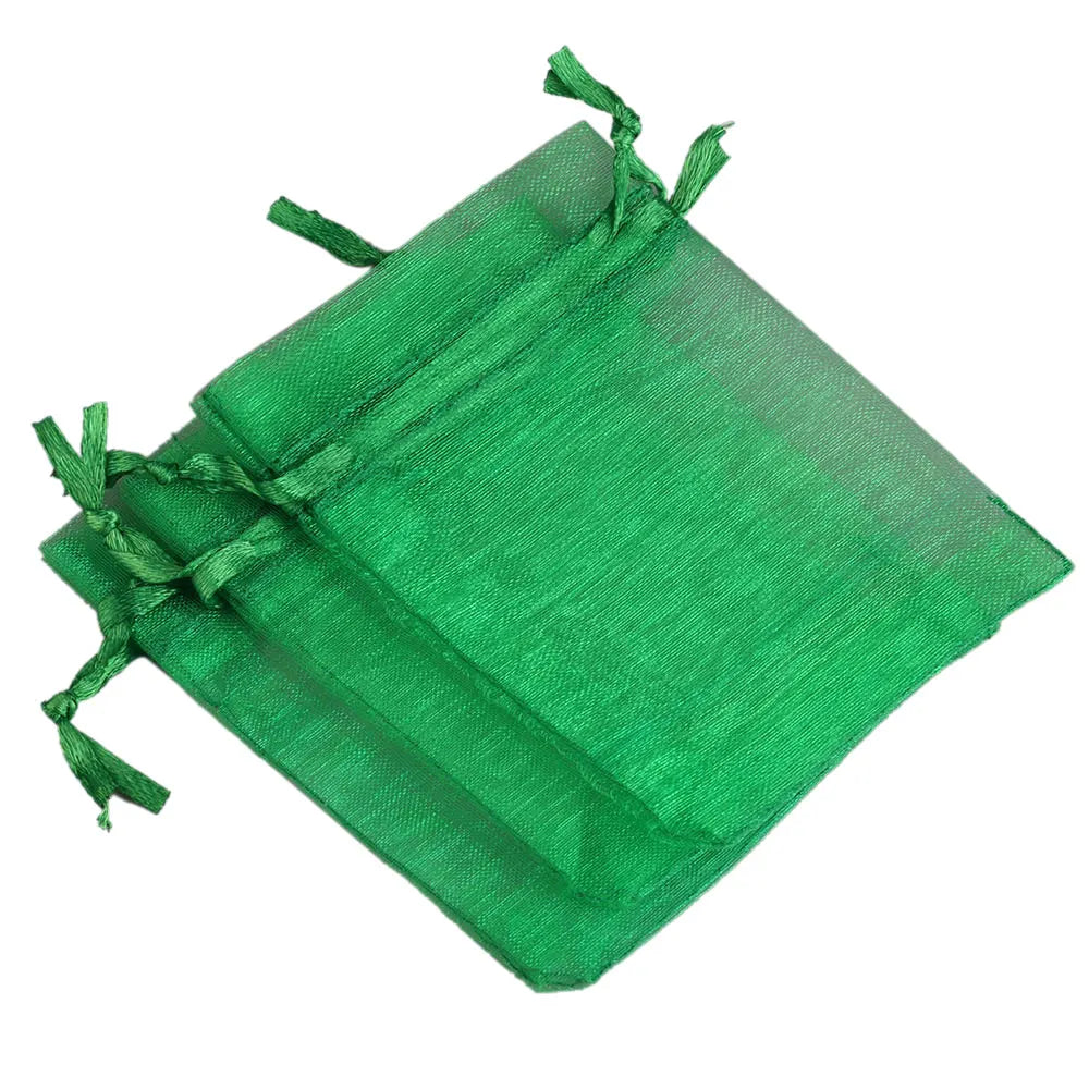 50/100pcs/lot Organza Gift Bag For Jewelry 24 Colors Drawstring Pouches For Wedding Christmas Candy Gift Bags Jewelry Packing