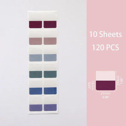 10 Sheets Sticky Index Tabs Colored Book Sticky Tabs for Notebooks Page Tabs for Notebooks File Classification