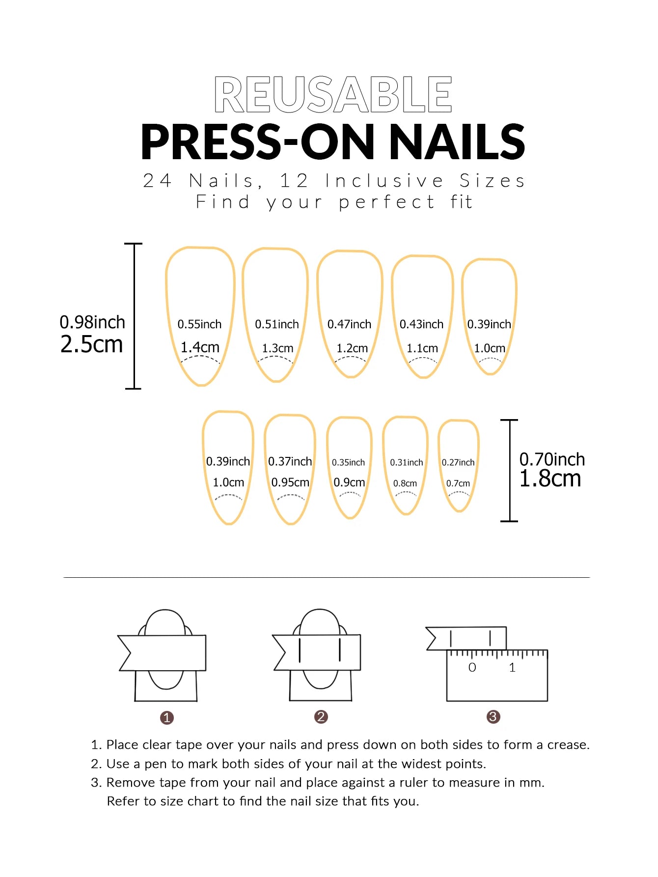 24PCS/ Almond Fake Nails Instantly Upgrade Your Look, Pink and White Set Off by Gold Lines, Simple and Generous, Suitable for