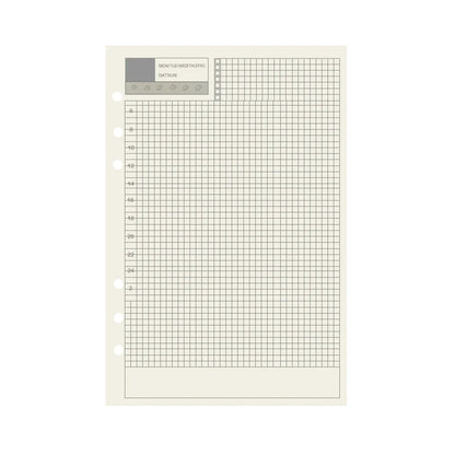 45 Pieces A5 A6 A7 6ring Loose Leaf Notebook Refill Binder Inner Page Budget Weekly Monthly To Do Line Dot Grid Paper Station