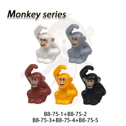 MOC City Animal Series Zoo Scene Panda Tiger Dog Cat Sheep Goat Accessories Building Blocks Bricks Street View Bricks Toys Gi