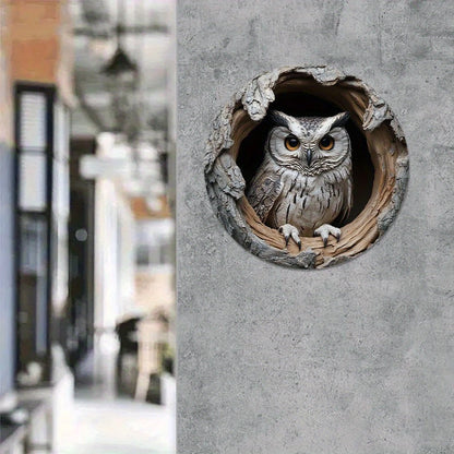 Contemporary Owl Wall Theme Round Wooden Home Kitchen Garden Club Garage Office Wall Decor Ideal Holiday Gift 8 inch