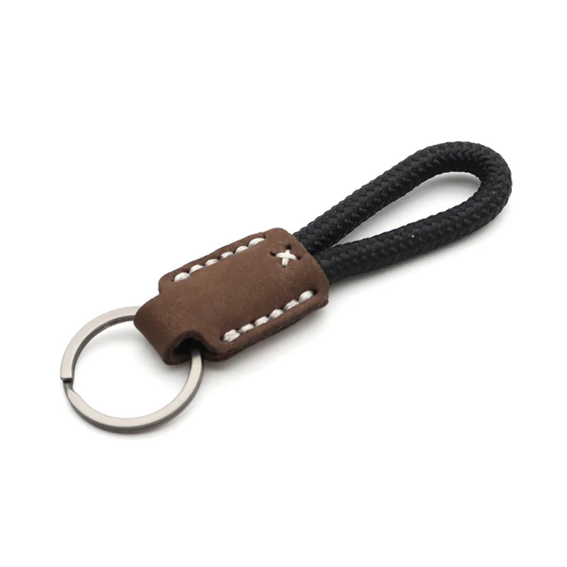 New Classic Vintage Cow Leather Keychain Men Personality Fashion Leather Car Key Ring