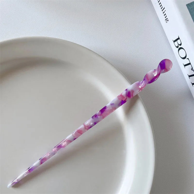 Vintage Chinese Style Hair Sticks for Women Girls Fashion Acetate Chopstick Shaped Hair Clips Pins Jewelry Hair Accessories -