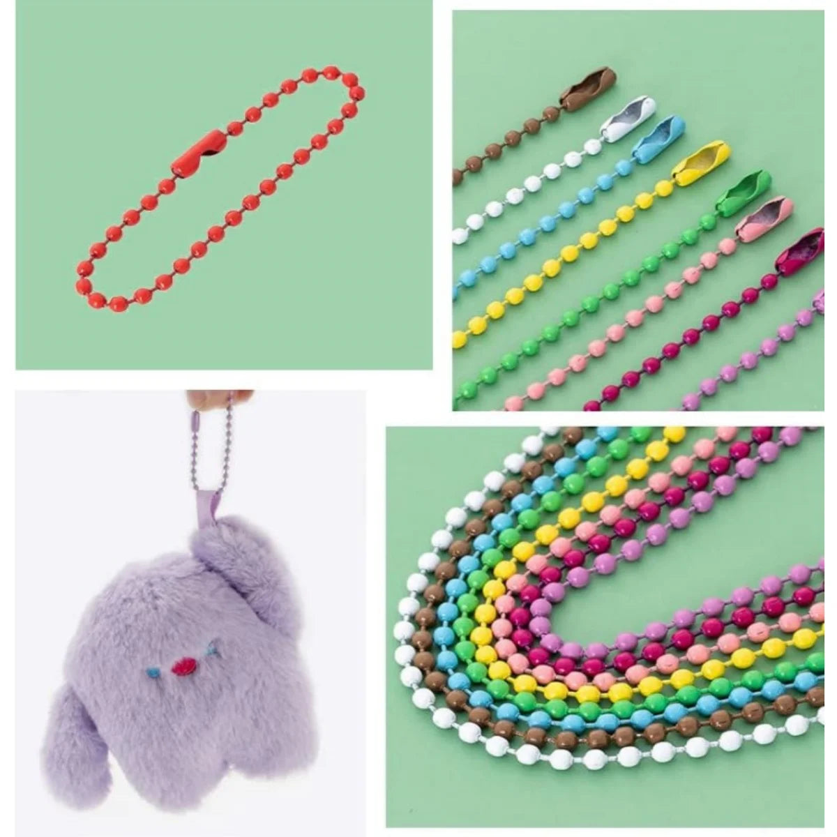 100PCS 12cm Bead Chains Fits Key Chain/Dolls/Label Hand Tag Connector For DIY Bracelet Necklace Jewelry Making Accessoris