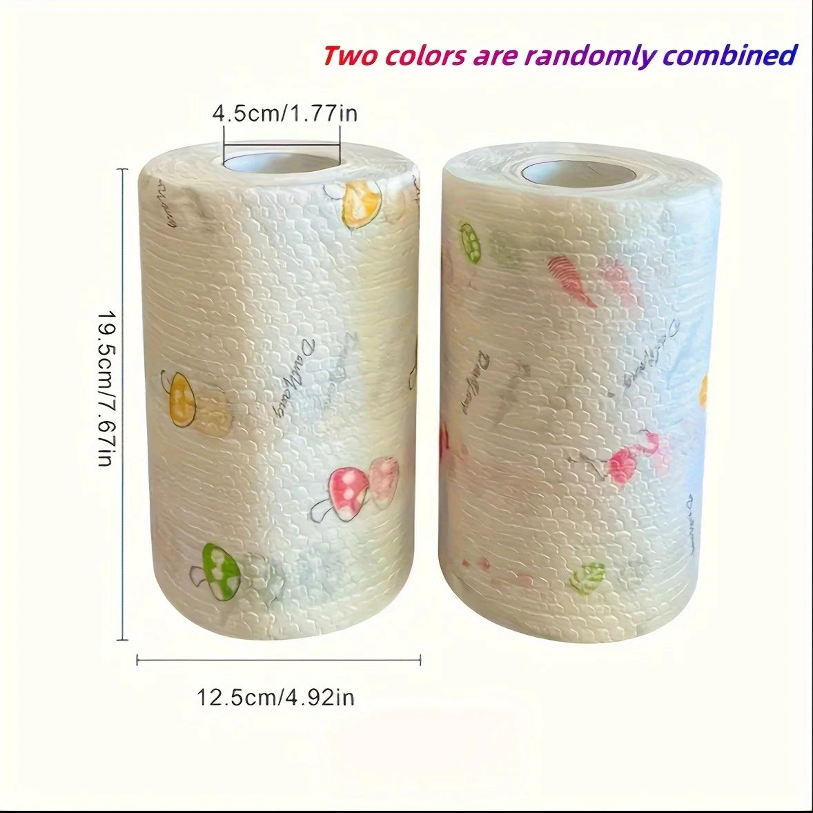50 100pcs/roll Dishcloth Absorbent Thickened Kitchen Paper Dry Wet Use Non Greasy Random Pattern for Sink Cleaning Dishwashin