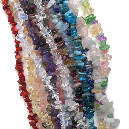 Natural Stone Chips Beads 5-8mm Irregular Gravel Crystal Quartz For Jewelry Making Freeform Beads Diy Necklace Bracelet 15''