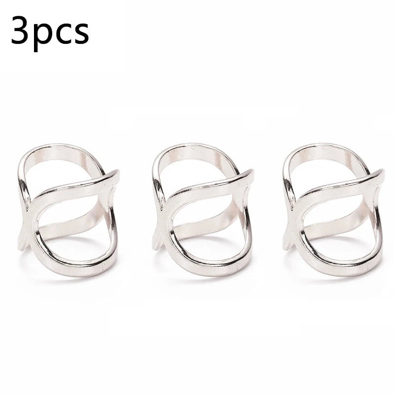 3pcs Fashion Cross Scarf Clip X Shape Metal Brooches For Women Hollow Bow Scarves Buckle Holder Shawls Jewelry Clothing Acces