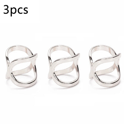 3pcs Fashion Cross Scarf Clip X Shape Metal Brooches For Women Hollow Bow Scarves Buckle Holder Shawls Jewelry Clothing Acces
