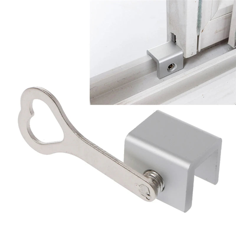 1/10 Child Protection Baby Safety Adjustable Sliding Window Locks Stop Aluminum Alloy Security Lock With Keys Safety Window L