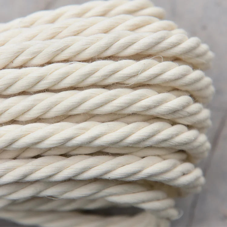 Handmade Macrame Boho decor 1/2/3/4/5/6/8/10mm Cotton Beige thread Cord Rope Twisted String DIY Home Wedding decoration suppl