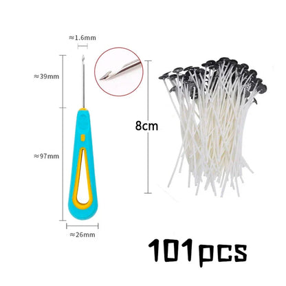 Multiple Sizes Waxed Cotton Thread Candle Wick 100pcs/set Smokeless Wick & Holder Candle Making Set Accessories Wicks Bracket