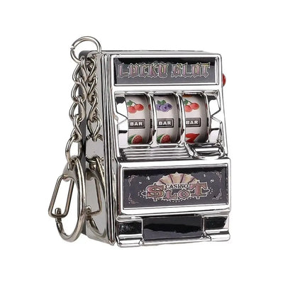 Mini Gambling Slot Machine Key Chains Creative Arcade Pocket Fruit Lucky Jackpot Gadget Antistress Toy Funny Games Keychain R