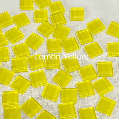 Mosaic Tiles for Crafts Blue Shine Assorted Color 50pcs Glass Glitter Mosaic Supplies Pieces Bulk Square Shape Home Decoratio