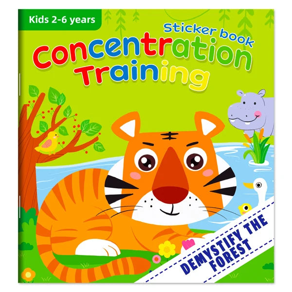 Montessori Toys Cartoon Sticker Books Focus on Potential Development Education Sticker Toys for Children 3-6Y - Forest