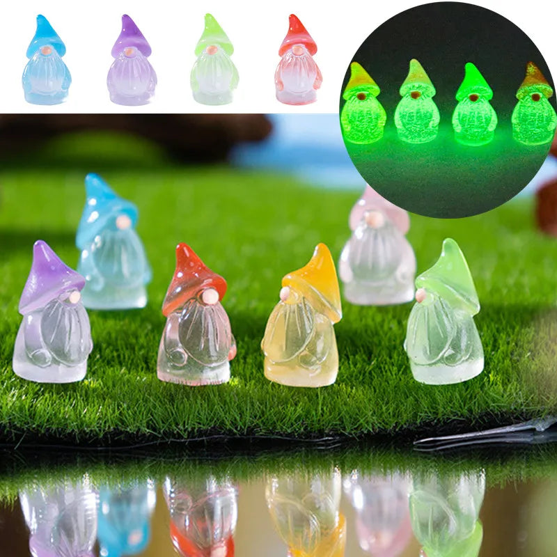 10/20/50/100pcs Mini Resin Gnomes Statues Ornaments Random Color Cute Fairy Miniature Gnome Figurines For Miniature Garden