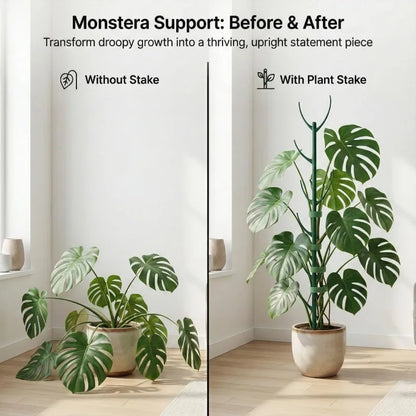 6Pcs Monstera Plant Support Set Stackable Tall Poles with Ties Support Climbing Plant Stems Durable Outdoor Gardening Support