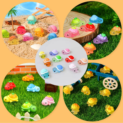 50/30PCS Cute Mini Ocean Resin Turtle Animals Tiny Sea Animals Figurines Marine Miniature Aquarium Ornaments Home Decorations
