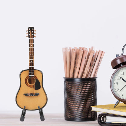 Guitar Model Decor Mini Guitar Display Miniature Wooden Guitar Model Display Mini Ornaments Craft Home Decor Mini Guitar Mode