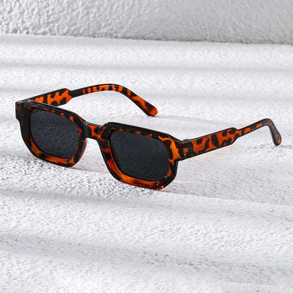 New Men Vintage Rectangle Frame Sunglasses Fashion Retro Sun Glasses Design Glasses UV400 Eyewear Women Goggles - MULTI
