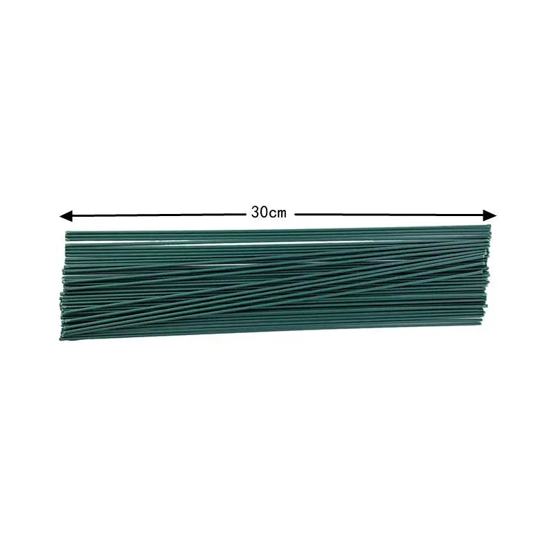 5-100Pcs Mini Green Floral Wire Stems for Florist Flower Arrangement 20/30/40cm DIY Wedding Handmade Material Decor Accessoie