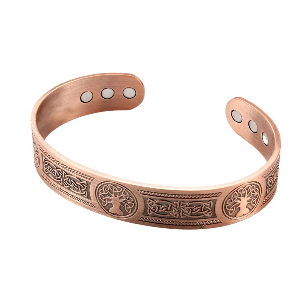 Vintage European and American style magnetic energy wristband bracelet, antique copper magnetic trendy accessory - Style 5