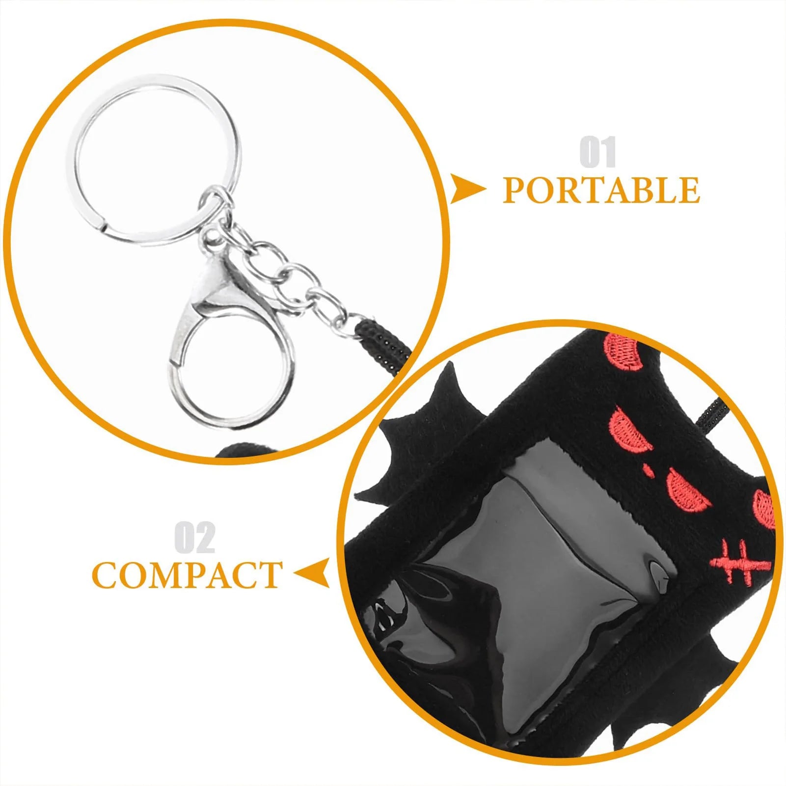 Cute Little Devil Plush Card Holder for Students Campus Photo ID Bus Card Display Pendant Pocket Card Protector Accessories
