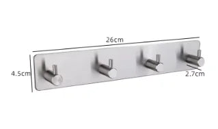 Stainless Steel 3M Self Adhesive Hooks Sticky Wall Door Hook Robe Tea Towel Rustproof Towel Rack, Clothes Coat Hanger