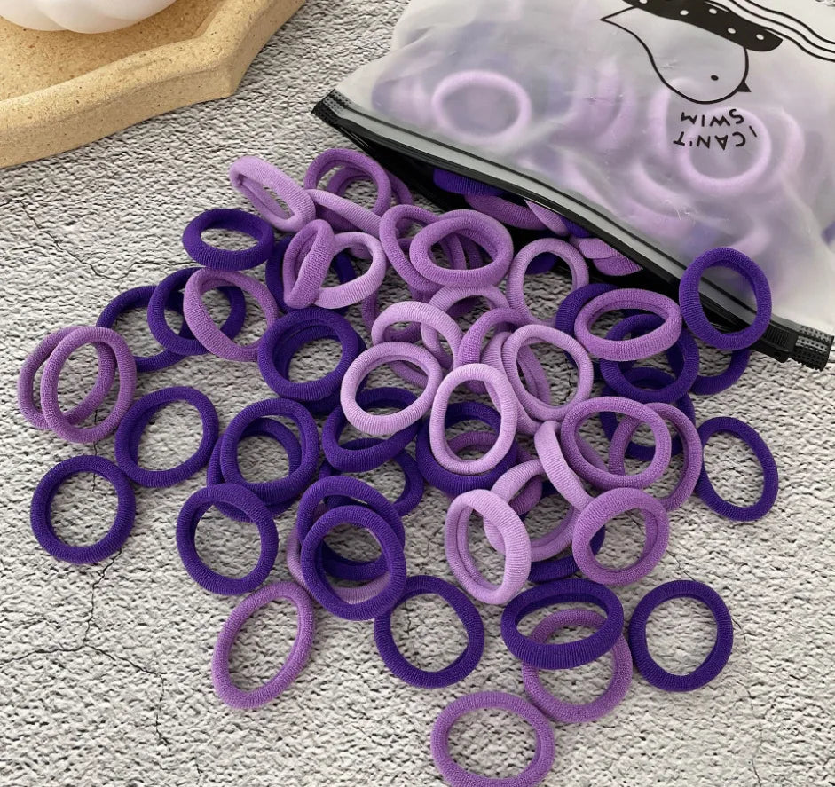 50/100Pcs Colorful Nylon Hair Bands for Children Scrunchie Hair Ties Rubber Band Kids Elastic Hair Leagues Girl Hair Accessor