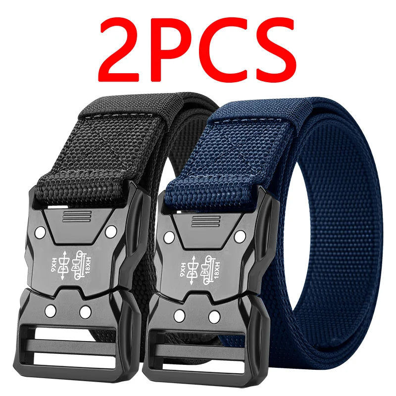2PC Tactical Waist Belt - Durable Automatic Buckle, Perfect for Outdoor Adventures, Unisex Accessories for Men and Women - 2P