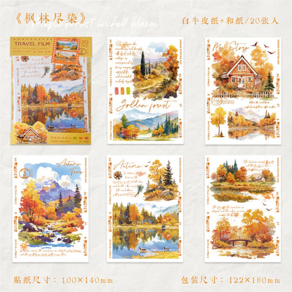 20pcs/1lot kawaii Stationery Stickers Travel Film Diary Planner junk journal Decorative Scrapbooking DIY Craft Stickers - fen