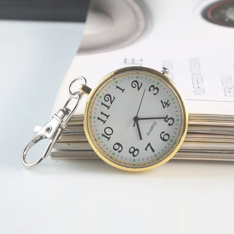 New Tiny Cute Quartz Pocket Watch with Keyring Men Women Quartz Watch for Nurses Doctors Students Minimalist Watches Child Gi
