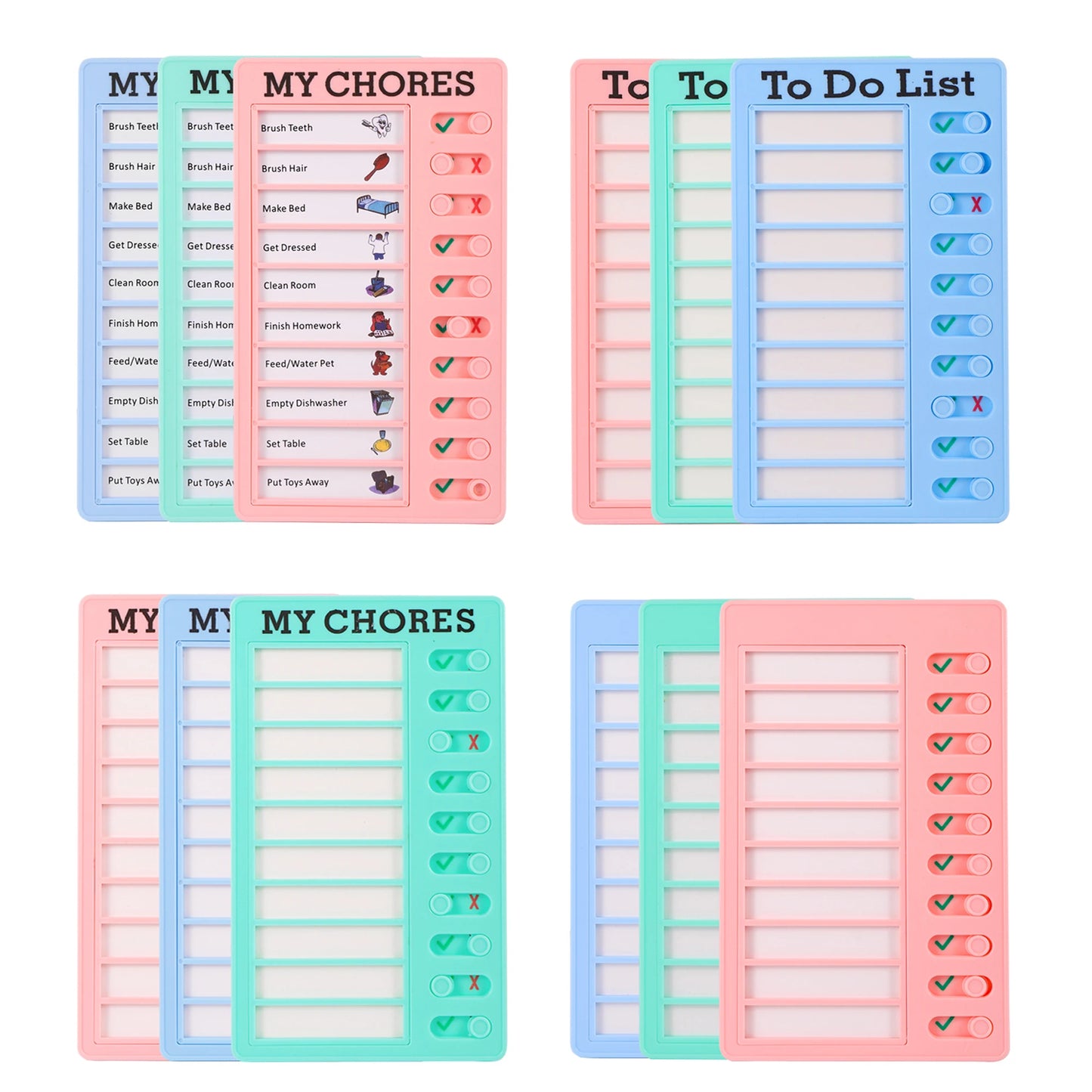 Reusable My Chores Checklist Task Board Daily Schedule Planner Memo Chore Chart Kid Responsibility Behavior Self Discipline C