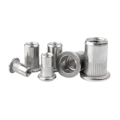 M3 M4 M5 M6 M8 M10 304 Stainless Steel Rivnut Flat Head Threaded Nut Vertical Stripe Rivets Insert Nutsert Cap Rivet Nuts