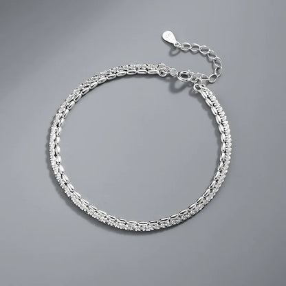 925 Sterling Silver Hollow Heart Bracelets For Women Girls Vintage Korean Design Double Layer Beads Bracelet Party Jewelry Gi