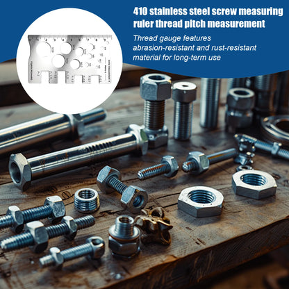 Screw Thread Pitch Gauge Ruler Measuring Tool Bolt Nut Metric Machining Threads Screw Cutting Gauge Angle Model Measuring