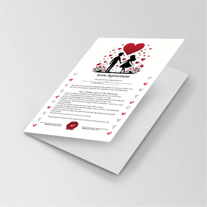 Proposal love contract anniversary greeting card lifetime love clause vow romantic marriage commitment card