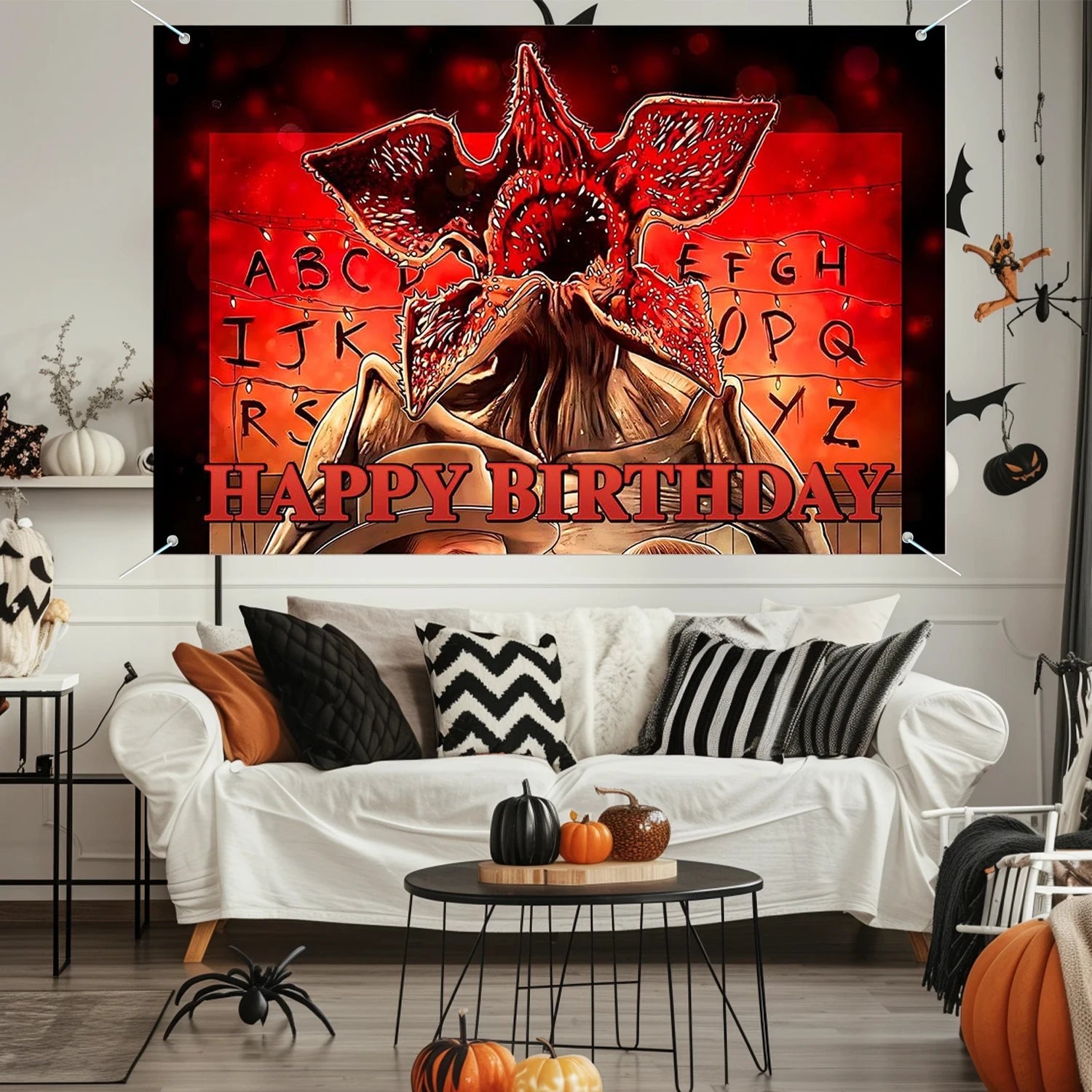 Stranger Birthday Party Decorations,Welcome to The Other Side Backdrop Banner Horror Forest Upside Down Themed Decor Banner B