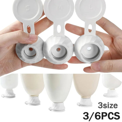Bottle Emptying Caps, 3/6pcs Adapters Transfer Connector, 3 Sizes Inverted Caps Flipping Bottle, Inverted bottle cap Get Ever