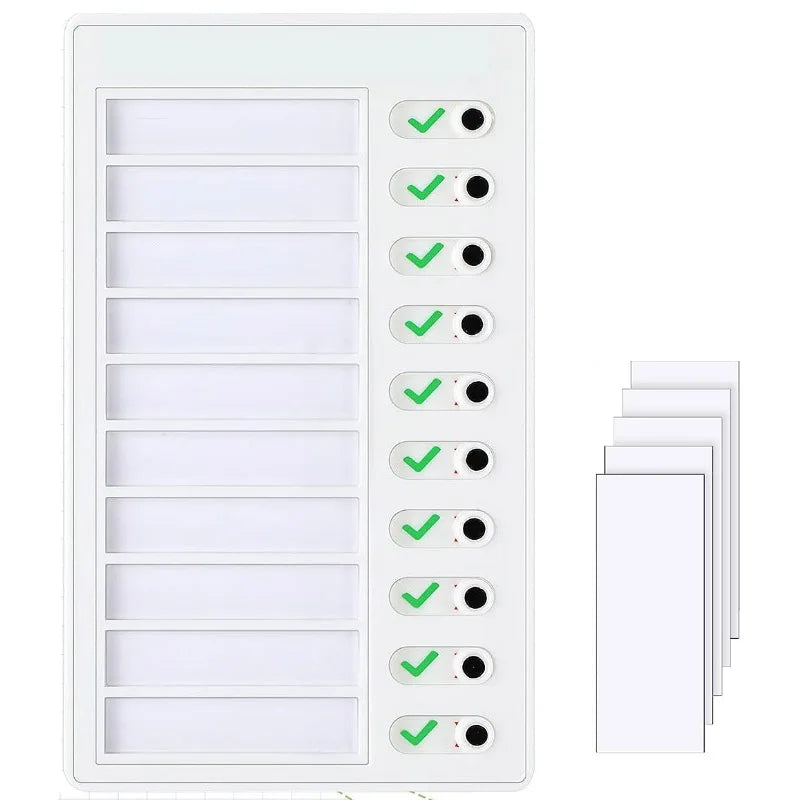1 pcs Kids Chore Chart with 5 pcs Blank Card,Plastic Checklist Board with Detachable Cardstock to Do List for Routine Plannin