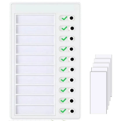 1 pcs Kids Chore Chart with 5 pcs Blank Card,Plastic Checklist Board with Detachable Cardstock to Do List for Routine Plannin