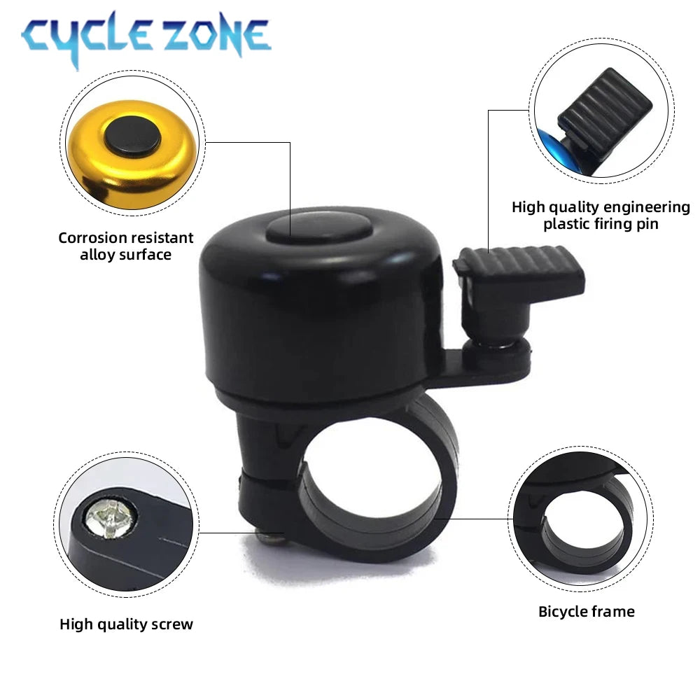 MTB Bicycle Bell Aluminum Alloy Bike Handlebar Bell Ring Mountain Road Cycling Safety Warning Bicycle Horn Cycling Accessorie