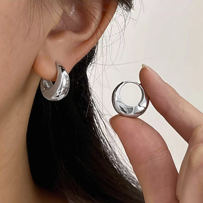 Fashion Stainless Steel Chunky Knot Earrings for Women Vintage Simple Multi-layer Circle Round Drop Earrings Punk Jewelry Gif