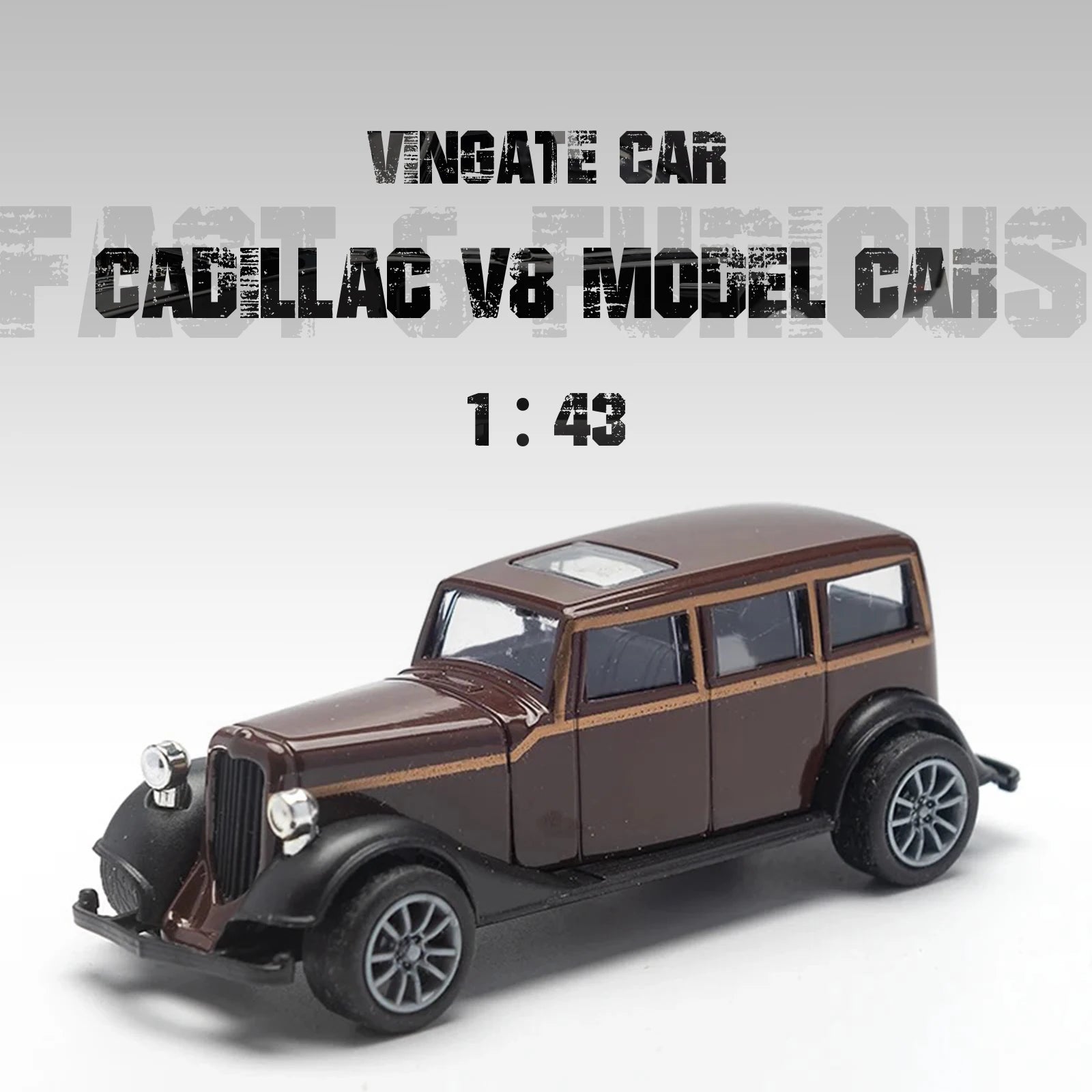 1:43 Alloy Vintage Diecast Car Model Car Classic Cadillacs V8 Pull Back Car Model Miniature Vehicle Replica Gift For Kids Adu