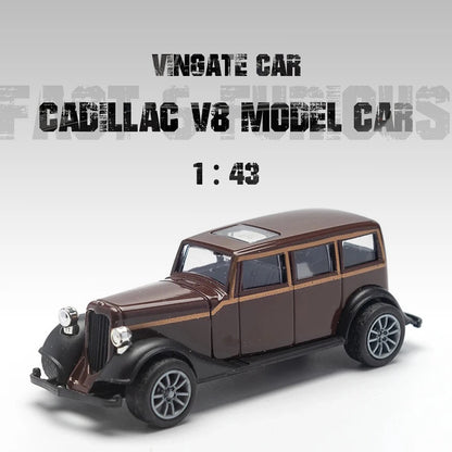 1:43 Alloy Vintage Diecast Car Model Car Classic Cadillacs V8 Pull Back Car Model Miniature Vehicle Replica Gift For Kids Adu