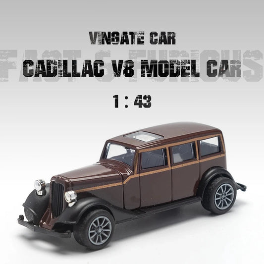 1:43 Alloy Vintage Diecast Car Model Car Classic Cadillacs V8 Pull Back Car Model Miniature Vehicle Replica Gift For Kids Adu