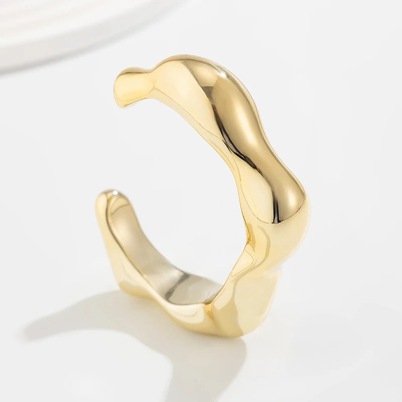 Fashion Exaggerated Irregular Bracelets for Women Simple Hip Hop Rock Personality Plastic Cuff Bangle Trendy Jewelry - Gold C